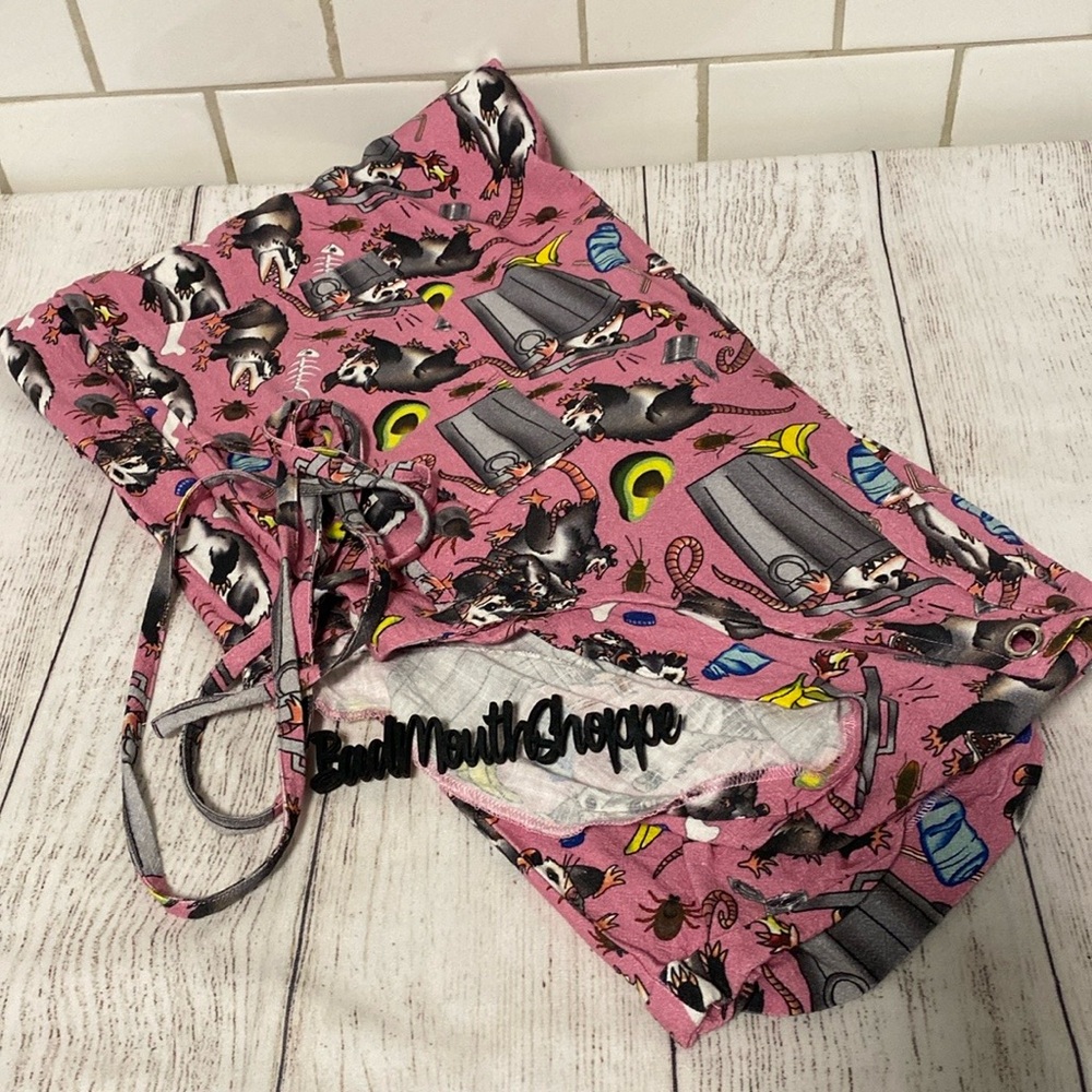 *Crescent Creepers Pink Possum Quirky Fun Plus Size Overalls